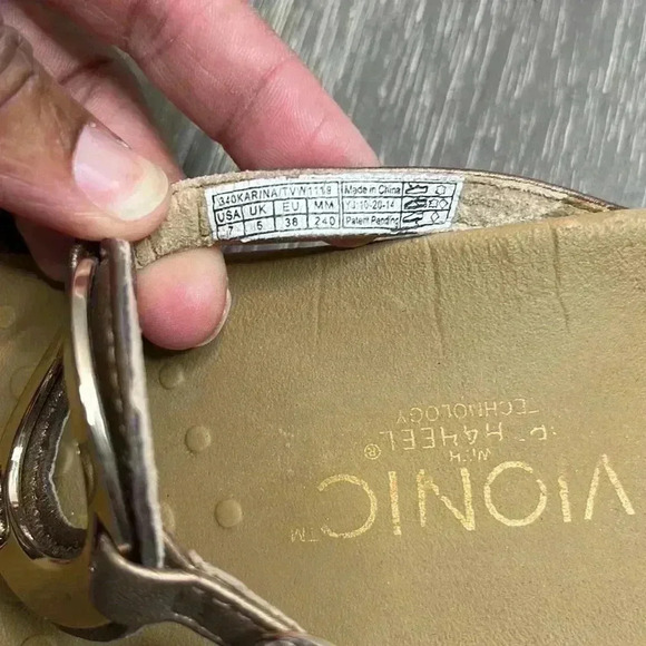 Vionic Karina Toe Post Flip Flop Sandal Concealed Orthotic Arch Support Size 7 - Picture 6 of 6